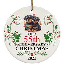 Our 55th Anniversary 2023 Ornament Gift 55 Years Christmas Rottweiler Dog Couple - £11.83 GBP