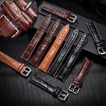 13mm Calfskin Genuine Leather Black/Brown Watch Strap/Watchband (+ Chang... - £7.17 GBP