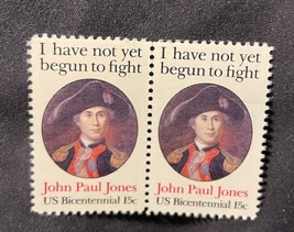 Jones, John Paul-Block of 2 Collectible Unused 1979  15 cent Stamps--Mint - £5.35 GBP