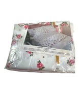 Vintage Springmaid Princess Rose Double Flat Sheet Pink And White 81 X10... - £44.12 GBP