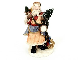 Father Christmas Figurine, Multi-Color Suit, Flat Cap, Polyresin, #SNTA-04 - £19.24 GBP