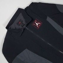 Nike Air Jordan Retro Size L Track Jacket Zipper Pockets Black Grey DD52... - £79.63 GBP