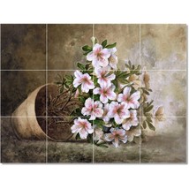 Paul De Longpre Flowers Painting Ceramic Tile Mural BTZ22792 - $120.00+