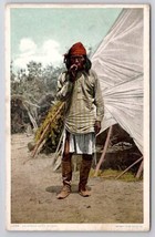 An Apache Chief In Camp Indian Smoking Detroit Pub c1910 Postcard G41 - $18.95