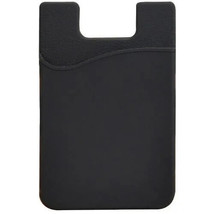(1) Black Phone Wallet Silicone Credit Card ID Holder Pocket Stick On Br... - £4.59 GBP