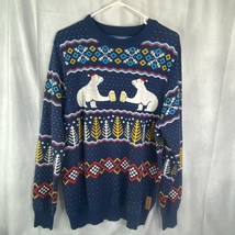 Tipsy Elves Polar Bear Cheering Beer Ugly Christmas Sweater Men’s Size X... - $35.21