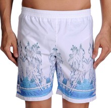 Just Cavalli White Blue Flowers Hawaiian Men&#39;s Shorts Beach Athletic Box... - £62.12 GBP