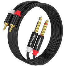 Rca To 1/4 Inch Cable 3.3 Feet, Dual 1/4 Inch Ts To 2 Rca Male Stereo Audio Cabl - £14.22 GBP