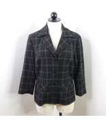 Trina Turk Women&#39;s 10 Black Plaid Checked Button-Up Fitted Blazer Suit J... - $17.00