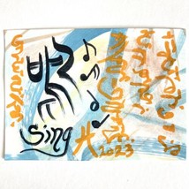 ACEO Sing Original Acrylic Chinese Asian Fusion Graffiti Art Tristina Elmes ATC - £7.79 GBP