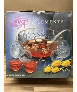 Vintage Original 26-Piece Elements Punch Bowl Set 1 Bowl 12 Cups 12 Hook... - $18.88 CAD