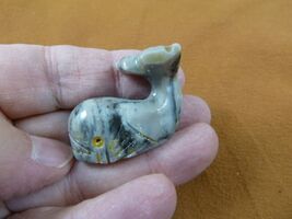 (Y-WHA-SP-39) gray WHALE MOBY carving SOAPSTONE PERU figurine love littl... - €7,66 EUR