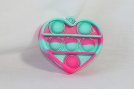 Novelty Keychain (new) HEART SILICONE - GREEN W/ BRIGHT PINK, COMES W/ C... - $7.27