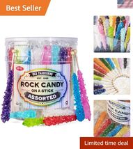 36 Extra Large Assorted Rock Candy Sticks: - Candy Party Favors - for Bi... - $49.36