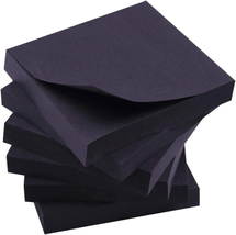 Black Sticky Notes, 6 Pads, 3 X 3 Inch, 100 Sheets/Pad, Self-Stick Notes Pads, E - £9.33 GBP