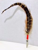 Native American Vintage 80&#39;s Curved Ringneck Pheasant Feather Handmade Hat Clip - £7.86 GBP