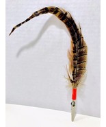 Native American Vintage 80&#39;s Curved Ringneck Pheasant Feather Handmade H... - £7.82 GBP