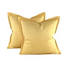 Pair Pillow Covers Designer Vicki Payne Free Spirit Yellow & Cream Polka Dot - $39.99