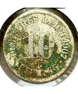 1907 Germany 10 Pfennig Coin - 9170 - €2,55 EUR