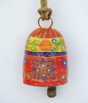 Vintage Swiss Cow Bell Metal Decorative Emboss Hand Painted Farm Animal BELL558 - £61.36 GBP