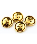 18k Yellow Gold Vintage Button-Style Cufflinks Engraved 750 5H - $37,884.47 MXN