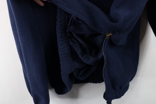 Vintage 90s Mens Medium Maumee Bay Resort Half Zip Fleece Sweater Navy Blue Item image 8