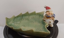 Christmas Snowman Serving Dish Ceramic 8&#39;x8&quot;x3 1/2 - $15.41
