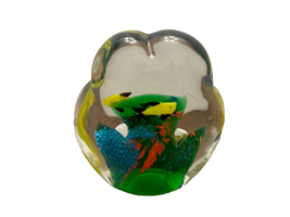 Paperweight Murano Art Glass Fish Aquarium Shell-shaped Multi-colored 3 ... - £39.56 GBP