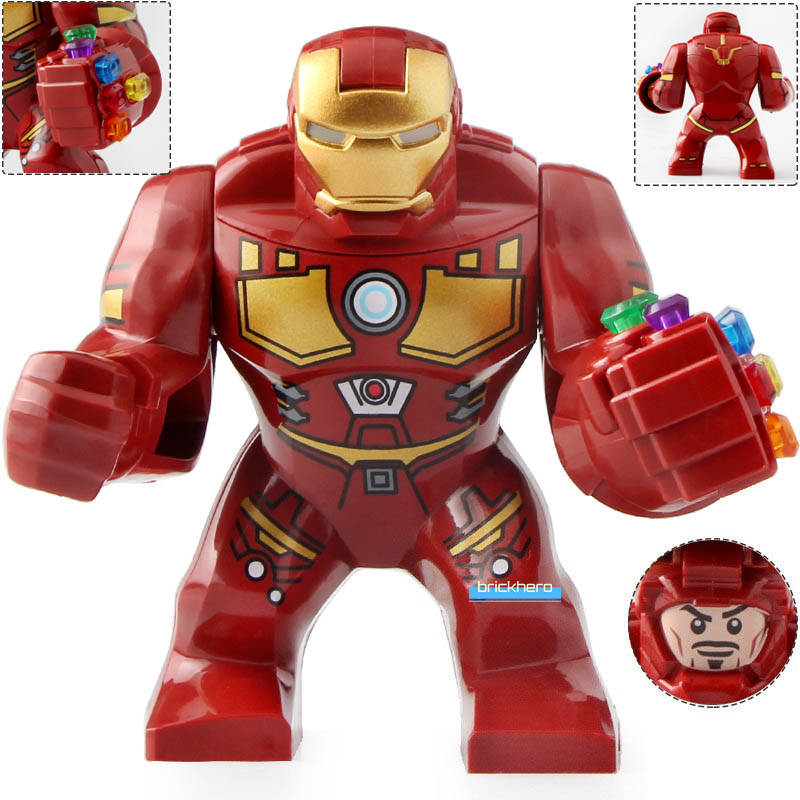 Iron Man with Infinity Gauntlet Marvel Superhero Lego Diy Minifigure Brick Toys