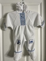 VTG McBaby Embroidered Baby Hooded Romper Fleece Playsuit Jumper Size 6/9 Month - £15.69 GBP