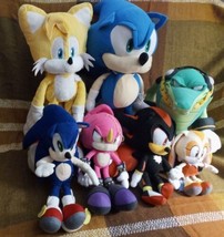 Great Eastern Sonic The Hedgehog Tails Cream Vector Characters Plush 7pc Lot - £238.87 GBP