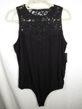 Torrid Plus Size 3X Super Soft Black Lace Trimmed Bodysuit, Snap Crotch - $25.00