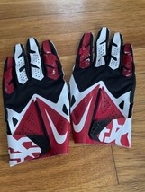 NIKE VAPOR FLY HYPERFUSE Size XXL FOOTBALL GLOVES NFL/NCAA Issued Red Wh... - $31.18