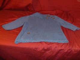 DISCONTINUED CHRISTOPHER &amp; BANKS BLUE KNITTED FALL WINTER SWEATER MEDIUM - $21.86