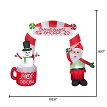 Holiday Time Santa&#39;s Sugar Shoppe Archway Airblown Inflatable 9 Feet Yard Decor - £140.16 GBP