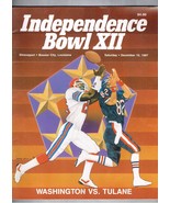 1987 Independence Bowl Game Program Washington Huskies Tulane Green Wave - £117.32 GBP