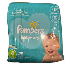 Pampers Baby Dry (4) 22-37 Lb 28 Diapers Sesame Street Jumbo Pack - $18.49