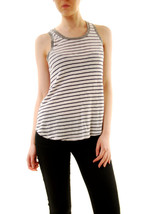 SUNDRY Womens Tank Top Essential Sleeveless Striped Casual White Size S - £29.05 GBP