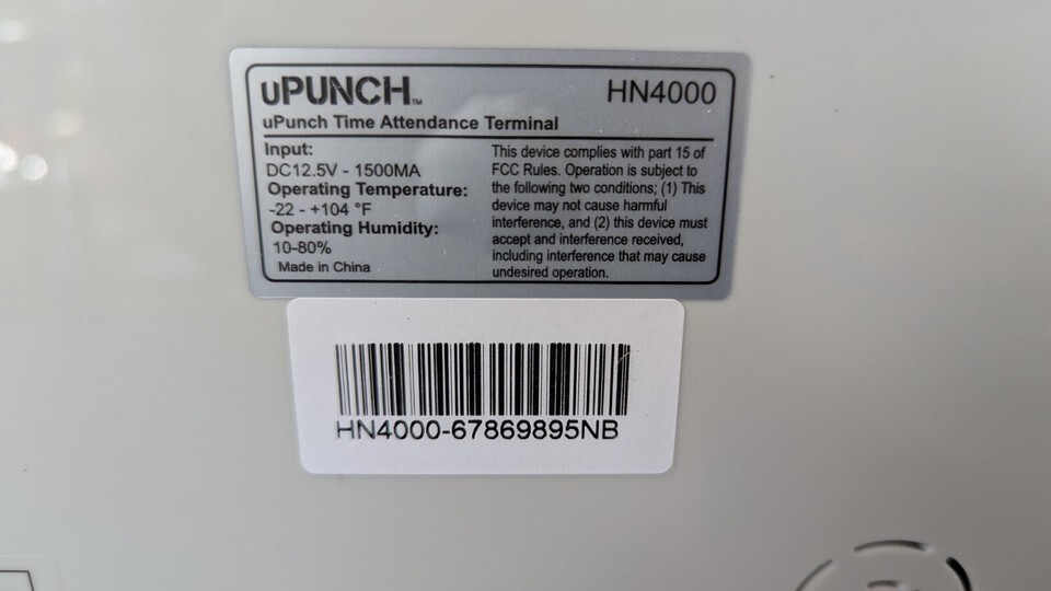 NEW OPEN BOX uPUNCH HN4000 Calculating Time Clock w/ PSU- Missing Keys Item image 14
