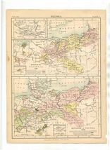 Prussia Map Encyclopedia Britannica, Ninth Edition 1880's - $17.82