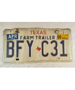 Vintage Texas mid 1990s Farm Trailer License Plate BFY C31 - $282.06 MXN