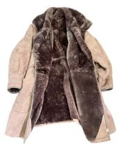 Vintage Women Gray/Brown Lambskin Leather Coat Jacket Sz Small Made Turkey image 3