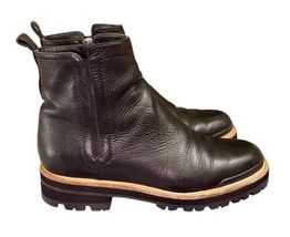 Women Sigerson Morrison Black Pebbled Leather Ankle Boots Sz 9 Smiser Biker image 6
