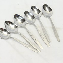 Oneida Will O&#39;Wisp Oval Soup Spoons Heirloom Cube Mark 6.75&quot; Lot of 6 - £43.14 GBP