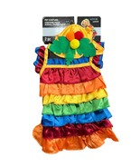Tropical Jungle Carmen Miranda Pet Dog Cat 2-Piece Ruffle Costume sz S N... - $26.31 CAD