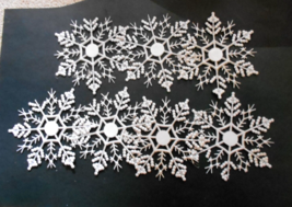 7 - Plastic White Snowflake 6&quot; Ornaments - $11.87