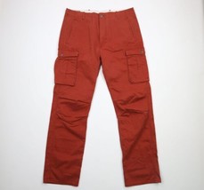Vintage Levis Mens Size 36x35 Faded Wide Leg Baggy Fit Cargo Pants Red Cotton - £46.47 GBP