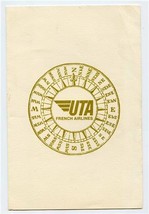 UTA Brunch Menu French Airline Papeete Compass Rose Cover  - $27.72