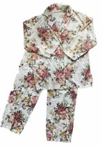 Vtg Victoria&#39;s Secret 100% Cotton Pajamas Floral Pink Gold Label Small - £47.17 GBP