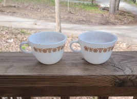 2 Pyrex/Corning Butterfly Gold Tea Cups without saucers - $5.45